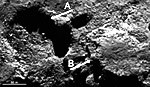 Gas pressure must have built up underground until it erupted, throwing over a big slab of surface material on comet 67P