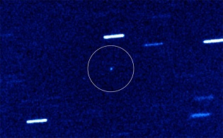 asteroid A/2017 U1 (circled)