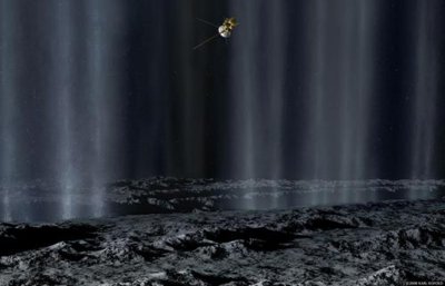 Casini over Enceladus