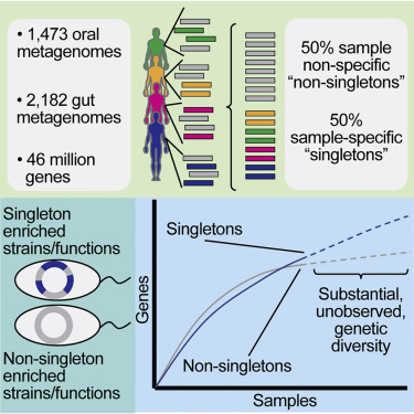 The Human Microbiome: 50% singletons