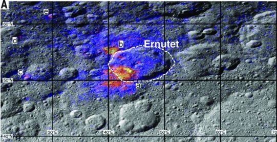 organic-rich region at Ernutet crater on Ceres